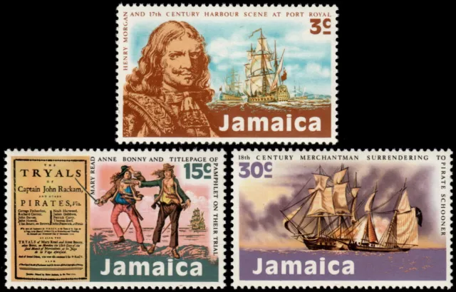 ✔️ Jamaica 1971 - Pirates Carribean Boats & Ships - Sc.  331/333 Mnh ** [5Cw5]