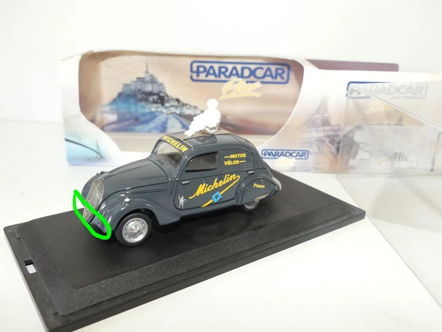 Miniature Peugeot 202 Découvrable Paradcar 1/43 - Gris Bleu, échelle 1:43, Collection