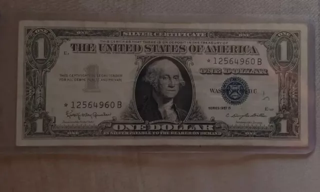 1957 $1 Dollar Bill Silver Certificate STAR Note Near Uncirculated Condition