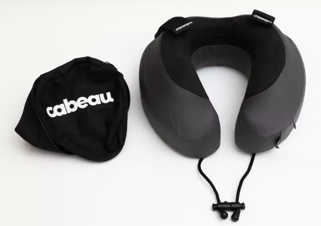 Cabeau Evolution S3 Travel Neck Memory Pillow with Carrying Case   Grey Black