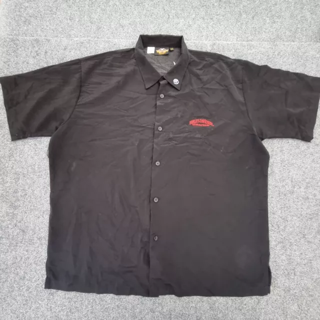 Harley Davidson Shirt Mens 3XLARGE black summer button up short sleeve size 3XL