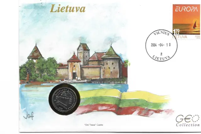 LIETUVA  cover +coin  europa