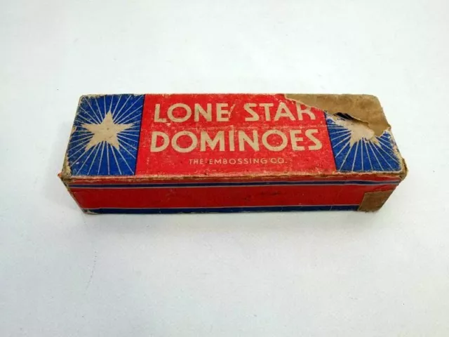 antikes Dominospiel Domino Embossing Albany N.Y. Lone Star USA