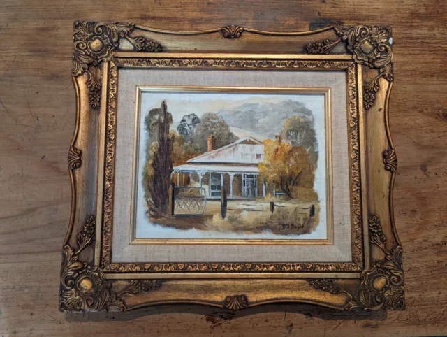 D.J. BOYD - Old Home Near Beechworth Vic - Original Oil Painting - Signed