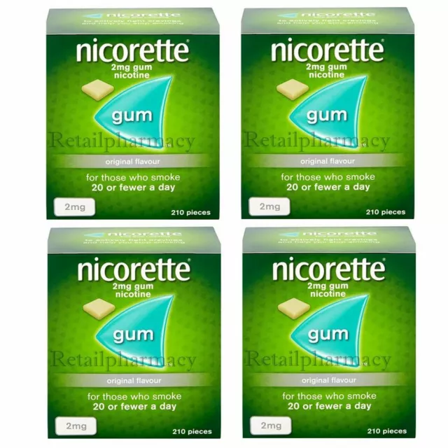 Nicorette Original 2Mg Gum 210's Pack 0f 4 Expiry 09/2025