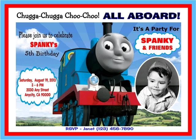 THOMAS THE TRAIN Custom Printable Birthday Party Invitation Free Ty THOMAS THE TRAIN Custom Printable Birthday Party Invitation Free Ty