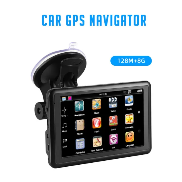 5" Car GPS Navigation Touch Screen Portable Sat Navi 8GB Lifetime Free Maps Kit