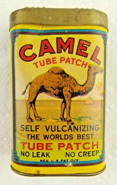 Vintage Camel Tube Patch Rubber Tire Repair Self Vulcanizing Container