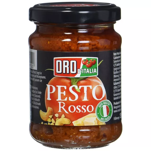 Oro D'Italia Pesto Rosso Pour Nudelgerichte Et Marinaden Dans Glas