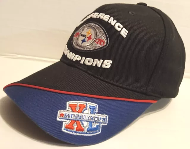 Pittsburgh Steelers 2005 Conference Champions Hat Mens Osfm Made By Reebok