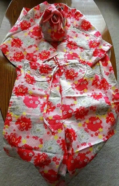 Set Of Kimono Rope + Yukata Pants + Bag Japanese Girls Sakura Size 10 12