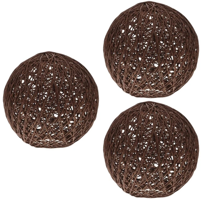 3x Rotin Lanterne Abat-Jour Hanging Légère Abat-jour pour Lampadaires
