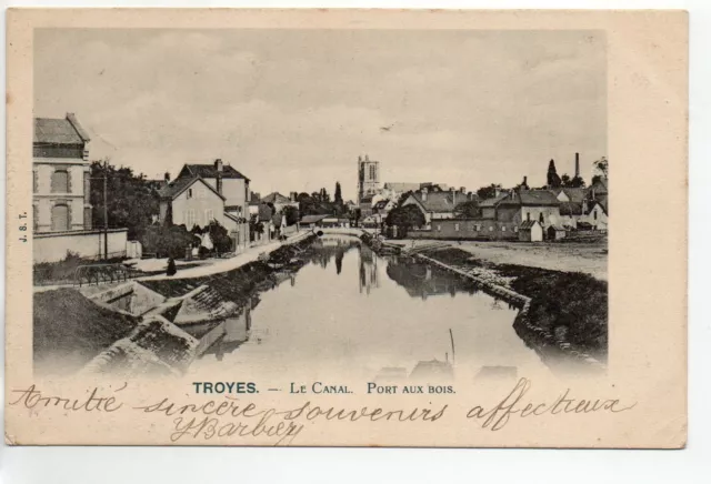 TROYES - AUBE - CPA 10 - le canal - Port aux Bois