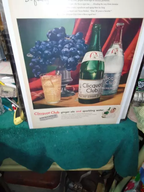 1948 Clicquot Club Ginger Ale Sparking Water Pale Dry Vintage Print Ad L28