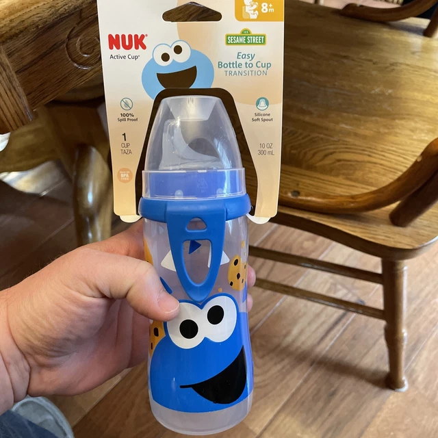 NUK 10 oz Cookie Monster Kids NEW Active Cup - Sesame Street