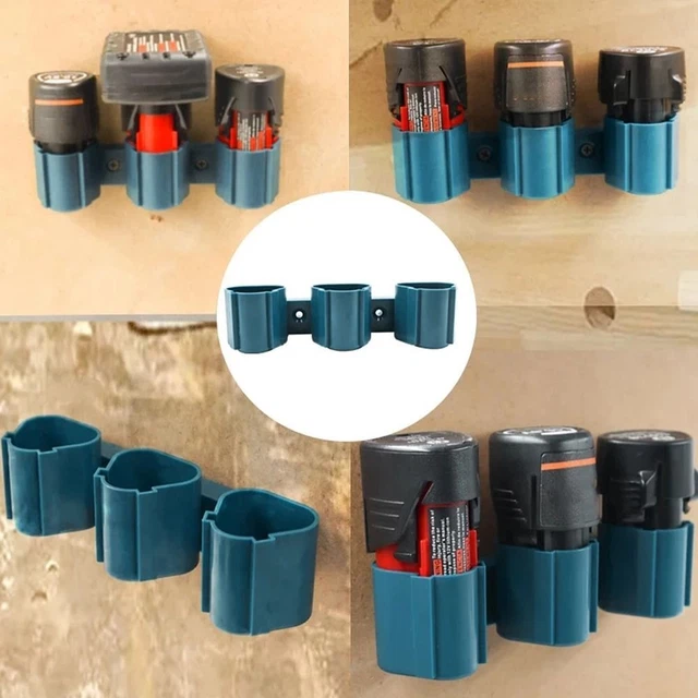 2 Supporti Parete Per Batterie Makita/Bosch/Milwaukee 12V - Portabatterie Da Muro Con Viti - Foto 10