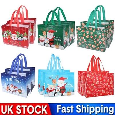 2-10PCS Christmas Gift Bag Reusable Non-woven Storage Bag Tote Bag Shopping Bag