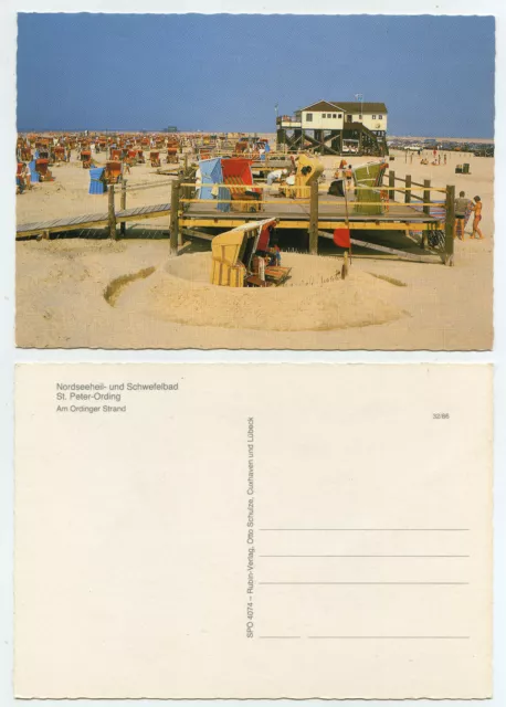 59403 - St. Peter-Ording - Am Ordinger Strand - Sandburg - old postcard