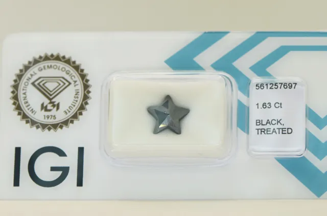 Star Shape Diamond Fancy Black Color Enhanced Loose 1.63 Carat IGI Certificate