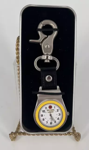 NEW Bacardi Limon Bat Pocket Watch with Clip in Original Box **Needs Battery**