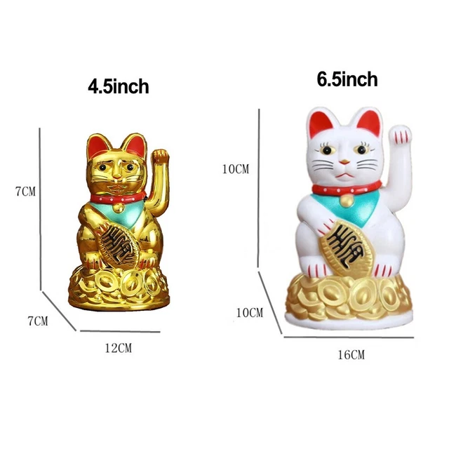 Ekoration gato feliz Feng Shui oro fortuna plástico Lucky Waving Cat