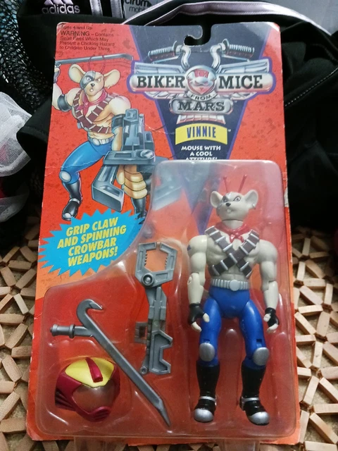 VINNIE VINTAGE BIKER Mice From Mars Action Figure New MOC 1993 Galoob vinnie-vintage-biker-mice-from-mars-action-figure-new-moc-1993-galoob
