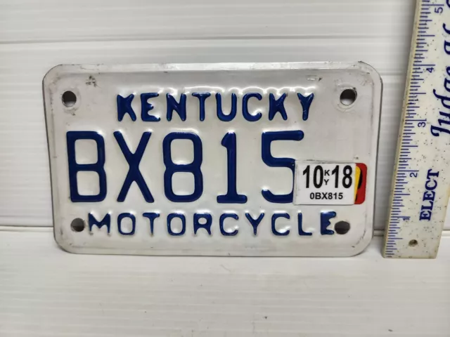 Vintage Kentucky Motorcycle License Plate BX815