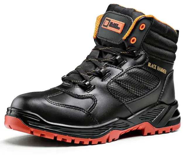 MEN'S LEATHER SAFETY Work Boots Outdoor Shoes Metal Free Waterproof UK ...