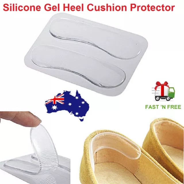 Silicone Gel Heel Cushion Protector Foot Feet Care Shoe Insert Pads Insole