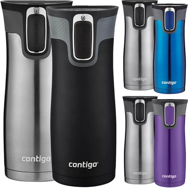 Contigo Autoseal West Loop Vacuum-Insulated Stainless Steel Travel Mug, 16 oz, Earl Grey