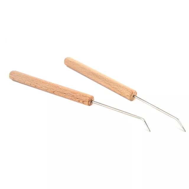 2Pcs 15cm Solid Wood Bending Needle Knitting Hook DIY Craft Sewing Crochet Tool