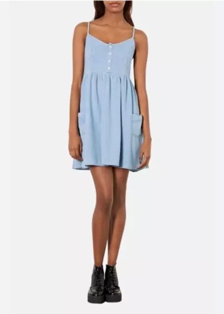 Topshop Moto Womens Size S Denim Babydoll Dress