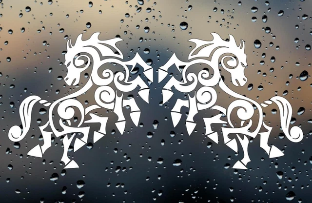2x Sticker Car Decal Biker Banner Tuning Viking Raven Helmet - Foto 8