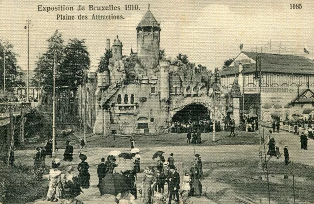 BELGIQUE BRUXELLES BRUSSELS Carte Officielle Exposition 1910 Plaine Attractions