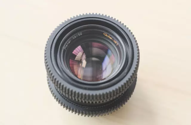 Carl Zeiss Planar Rollei Camera Lens 50mm f1.4 HFT ( T* ) EF Mount, Declicked