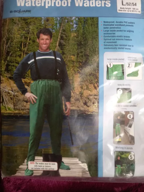 SIZE L GREEN WATERPROOF WADERS by B-SQUARE. BN £4.99 - PicClick UK