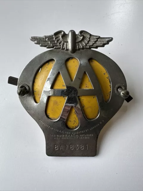 Vintage AA  Badge Classic Car Accessory