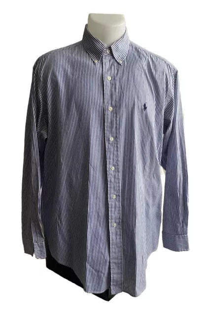 Chemise Rayures Yarmouth Polo by Ralph Lauren Long Sleeve Striped Shirt/ Bleu XL