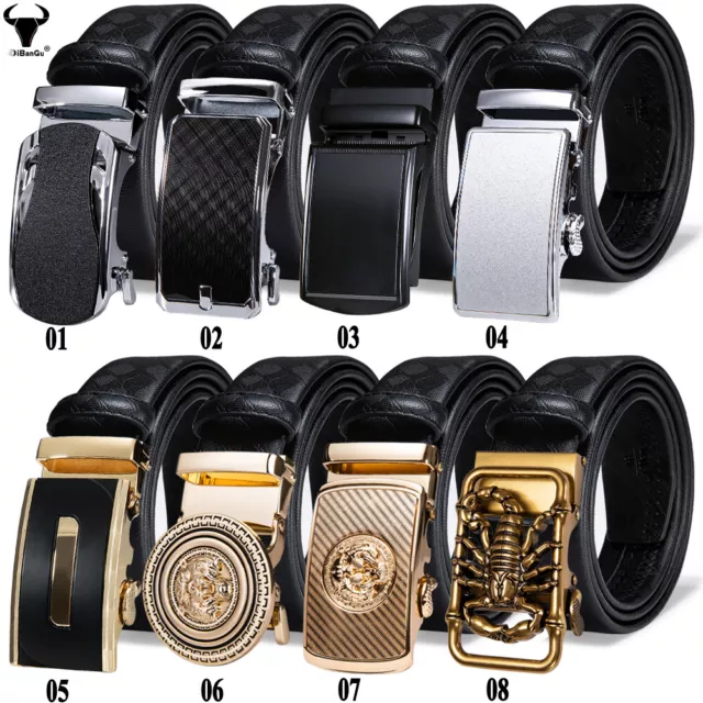 Automatic Belt Buckle Mens Adjustable Ratchet Leather Dress Strap Business