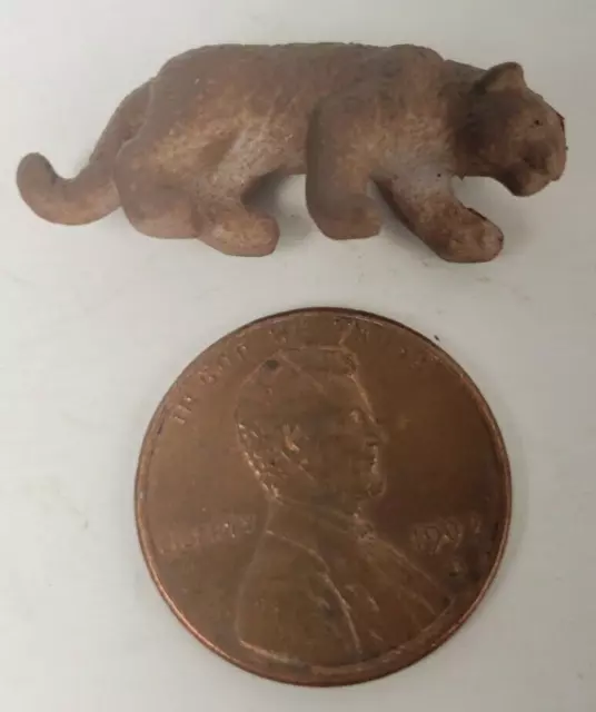 Lot Of Seventeen (17) Tiny Miniature Brown Cougar Figures