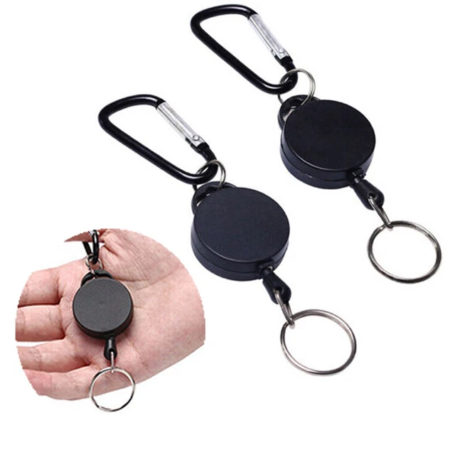 Keychain Retractable Keyring Wire Sporty Clip Pull Recoil Sporty Key Metal Wire