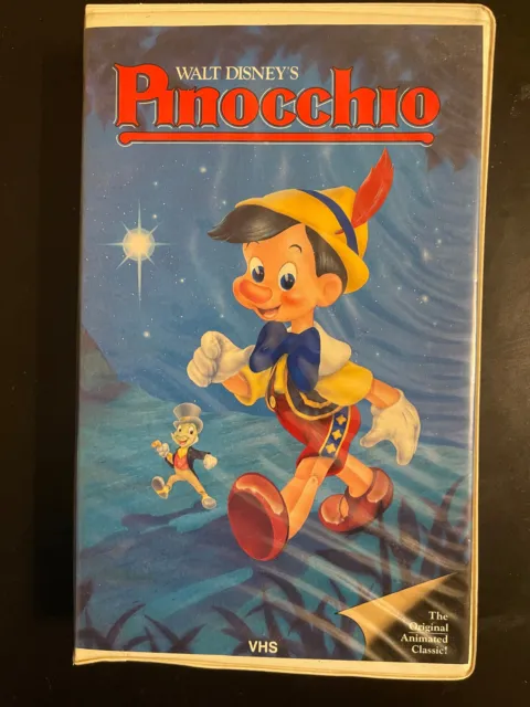 Walt Disney Pinocchio VHS Video Tape Black Diamond Classics Clamshell Case RARE!