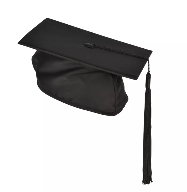 Graduation Mortarboard with Tassel Adult Black Cap University Hat Gown Accessory