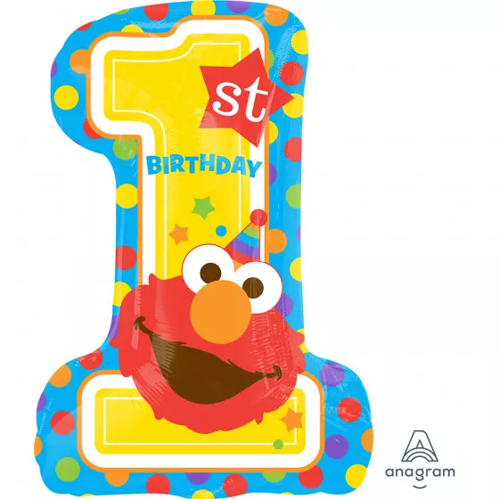 Sesame Street Elmo Party Supplies 1st Birthday Foil Shape Balloon (48cm x 71cm)