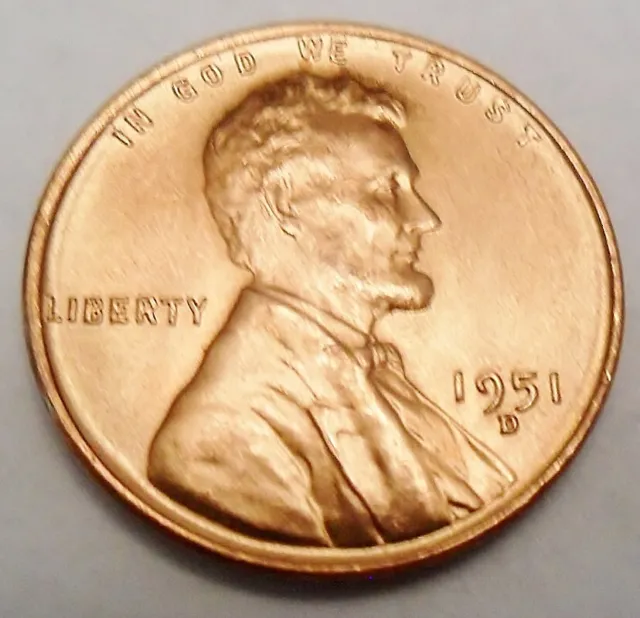 1951 D Lincoln Wheat Cent / Penny Coin   *FINE OR BETTER*  **FREE SHIPPING**