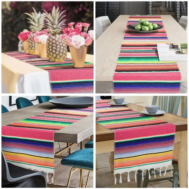 215/275cm Mexican Serape Striped Table Runner Shawl For Wedding Fiesta Party