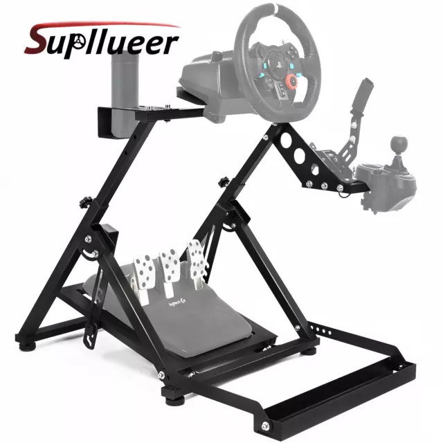 Supllueer Racing Wheel Stand with Seat Slot Cup Holder fit Logitech G27 G29 G920