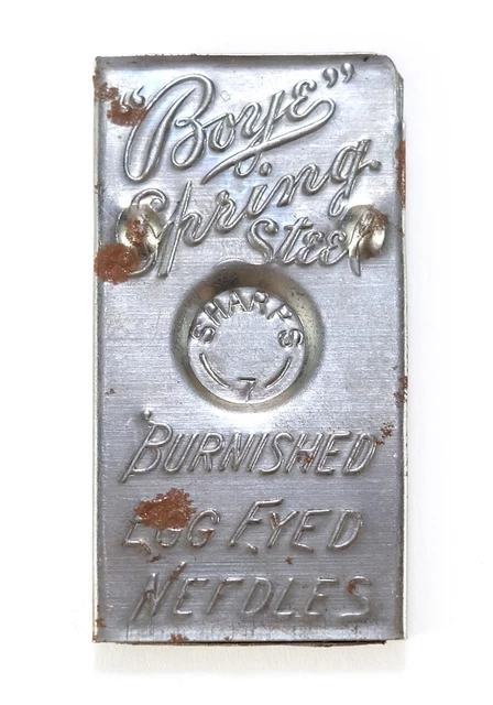 1912 Boye Advertising Tin Antique Needle Case with 12 Sewing Needles