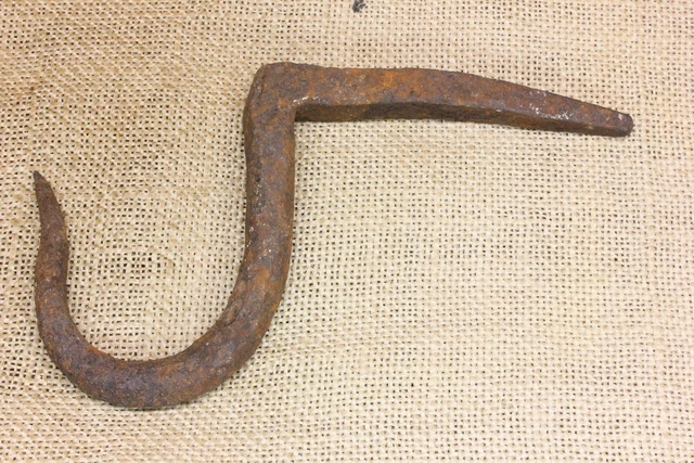 Old Smoke House Meat Hook Rusty Wrought Iron Rustic Hearth Barn Beam 6” Vintage