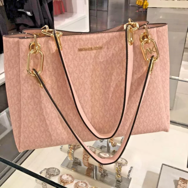 Michael Kors Women Ladies Large Shoulder Tote Bag Handbag Purse Satchel Pink Mk
